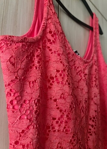 Dantel detaylı yavru ağzı renkli elbise - Görsel 2