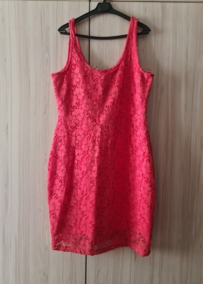 Dantel detaylı yavru ağzı renkli elbise - Görsel 3