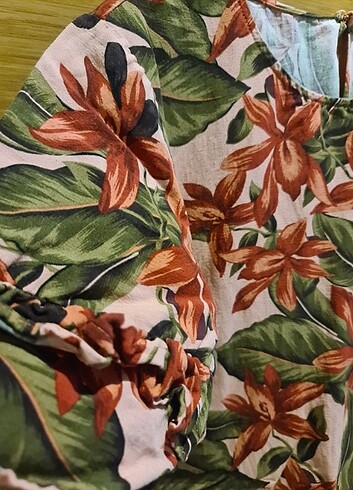 Çiçekli kısa kollu mini elbise - Görsel 3