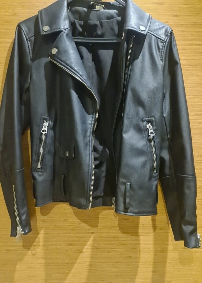 H&m Siyah deri ceket  - Görsel 3