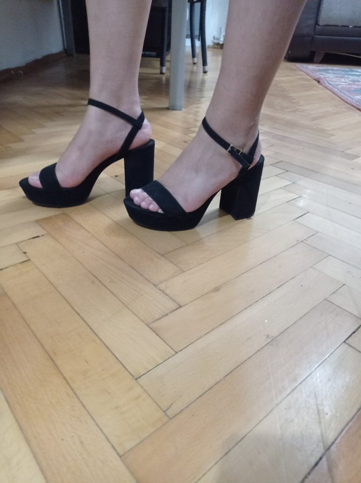 Siyah Minimalist Platform Topuklu Kadın Ayakkabı - Görsel 4