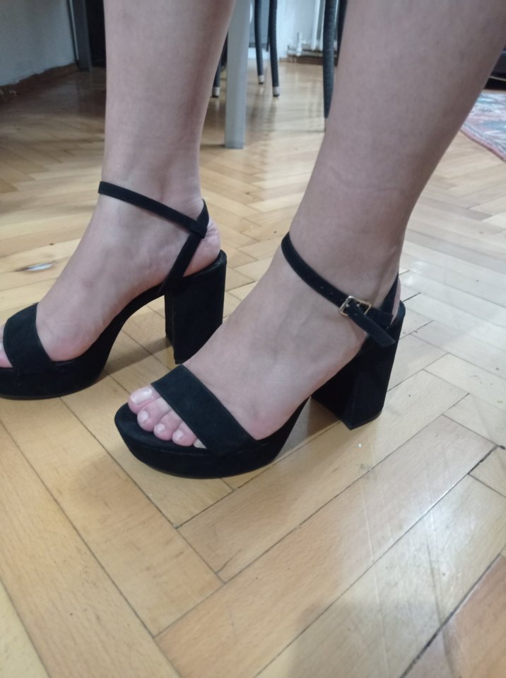 Siyah Minimalist Platform Topuklu Kadın Ayakkabı - Görsel 3