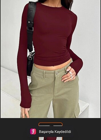 Bordo uzun kollu crop