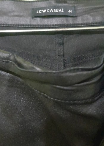 Koton Siyah Deri Kadın Normal Boy Pantolon