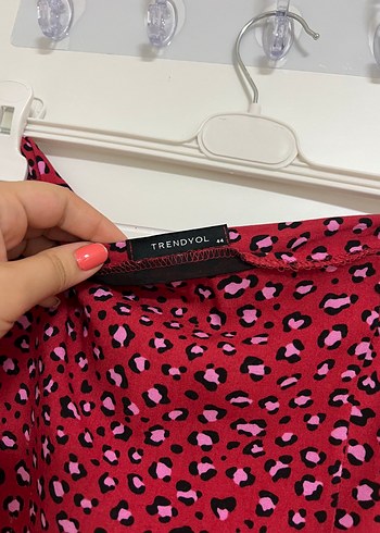 Bordo Bağlama Desenli Salaş Midi Etek - Görsel 4