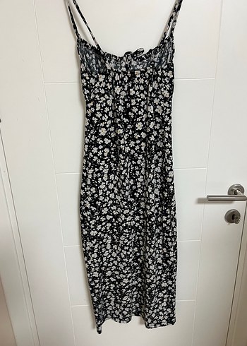 İnce Askılı Siyah Midi Elbise - Görsel 7