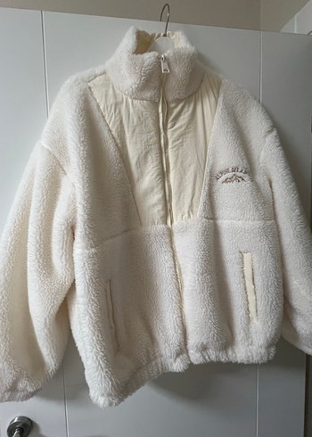 Beyaz Peluş Yumuşak Kadın Ceket - Görsel 2