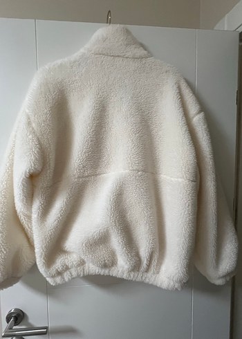 Beyaz Peluş Yumuşak Kadın Ceket - Görsel 8