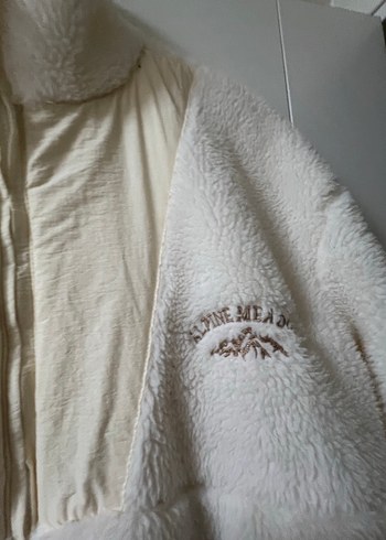 Beyaz Peluş Yumuşak Kadın Ceket - Görsel 3