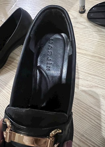 Kadın Klasik Altın Tokalı Deri Loafer - Görsel 3