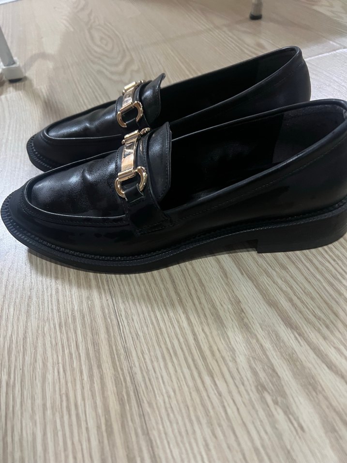 Kadın Klasik Altın Tokalı Deri Loafer - Görsel 5