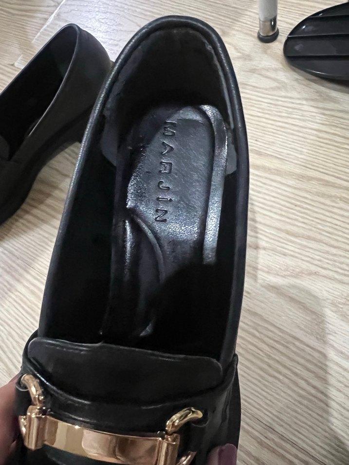 Kadın Klasik Altın Tokalı Deri Loafer - Görsel 3