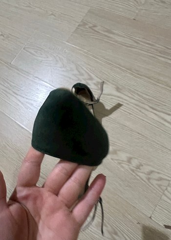 Yeşil Süet Stiletto Tokalı Kadın Topuklu - Görsel 4