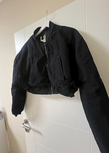 Kemerli Siyah Keten Kadın Ceket - Görsel 6