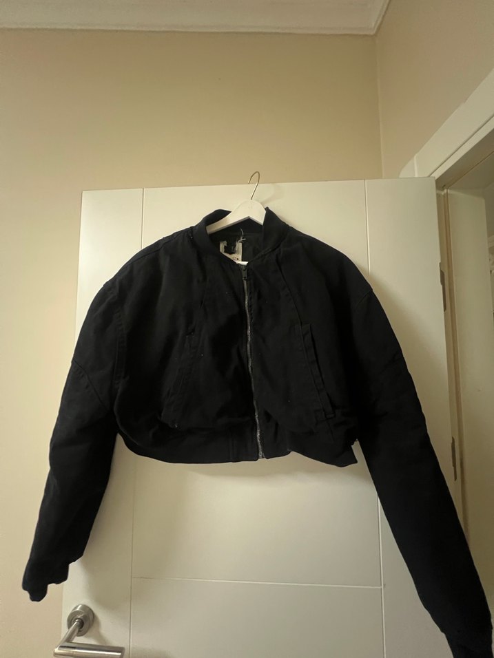 Kemerli Siyah Keten Kadın Ceket - Görsel 2