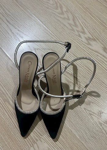 Parlak Siyah Yılan Desenli Stiletto Topuklu Ayakkabı - Görsel 5