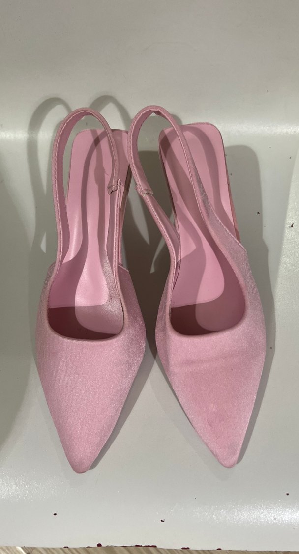 Pembe Stiletto Topuklu Kadın Abiye Ayakkabı - Görsel 2