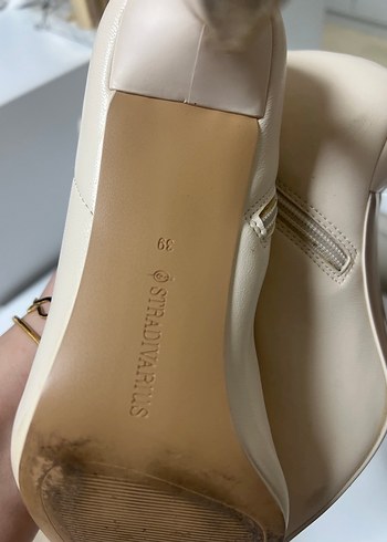 Bej Deri Stiletto Topuklu Kadın Bot - Görsel 4