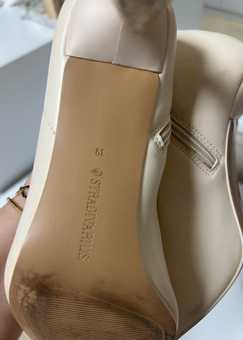 Bej Deri Stiletto Topuklu Kadın Bot - Görsel 5