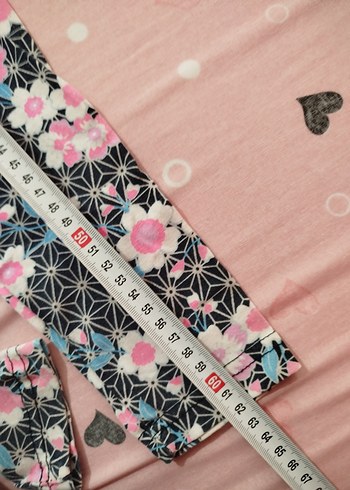 Pembe çiçek desenli kız çocuk tayt. - Görsel 4