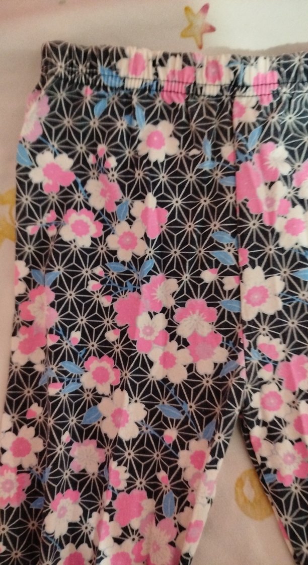 Pembe çiçek desenli kız çocuk tayt. - Görsel 2