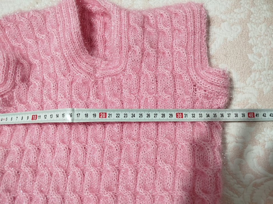 Kız Çocuk Pembe Örgü Süveter Simli - Görsel 3