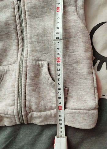 Kız Çocuk Gri Kapüşonlu Fermuarlı Yelek - Görsel 6