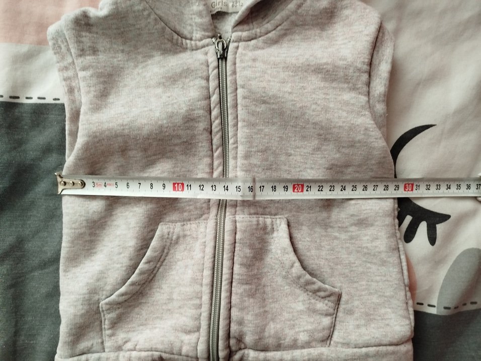 Kız Çocuk Gri Kapüşonlu Fermuarlı Yelek - Görsel 5