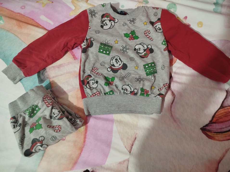 Mickey Desenli Gri Kışlık Çocuk Pijama Takımı - Görsel 2