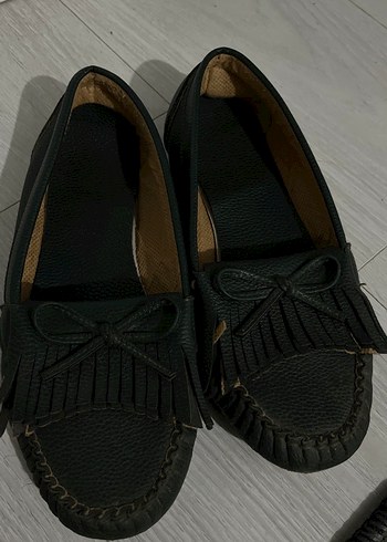 Kız Çocuk Siyah Süet Püsküllü Loafer - Görsel 2