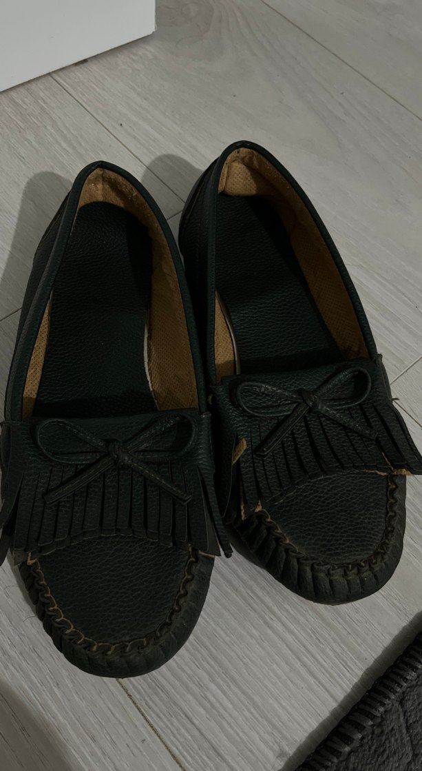 Kız Çocuk Siyah Süet Püsküllü Loafer - Görsel 2