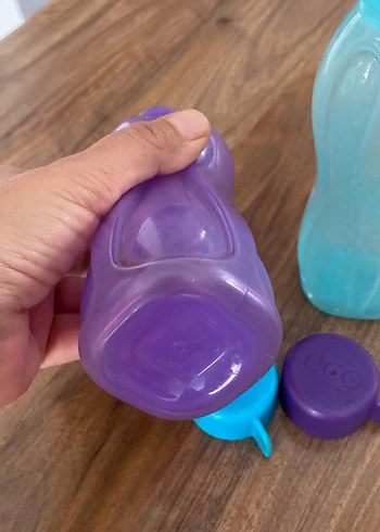 Beden mavi Renk Pastel Mavi ve Mor Plastik Su Şişeleri Tuppeware 310 ml