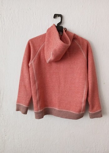 Kız Çocuk Kırmızı Kapüşonlu Fermuarlı Sweatshirt - Görsel 2