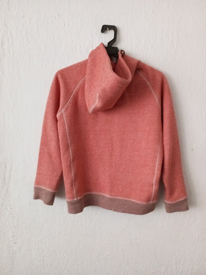 Kız Çocuk Kırmızı Kapüşonlu Fermuarlı Sweatshirt - Görsel 2