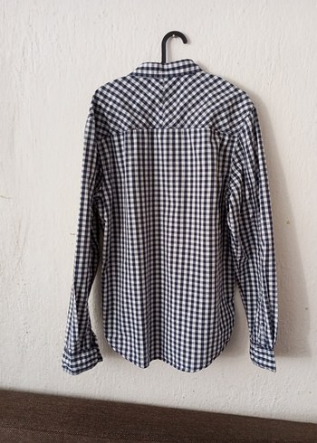 Gri Kareli Uzun Kollu Pamuklu Erkek Gömlek - Görsel 2