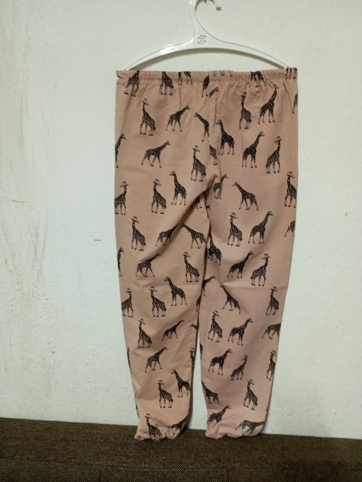 Kız Çocuk Baskılı Bej Rahat Tayt - Görsel 2