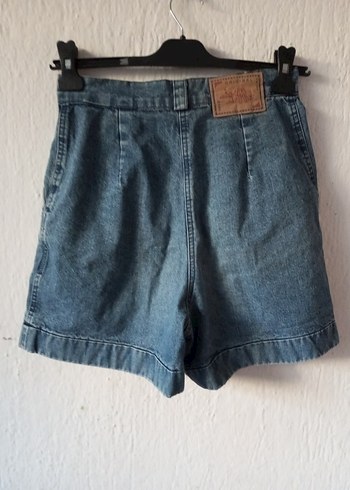 Diğer Kemerli Gri Mini Denim Şort