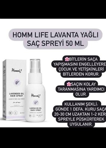 Homm Life Lavanta Yağlı Saç Spreyi 50 ml