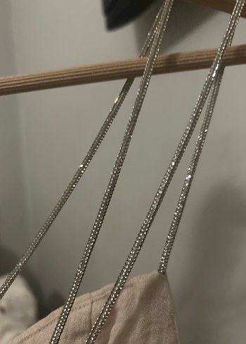 H&M Zincir Detaylı pudra Midi Keten Büstiyer