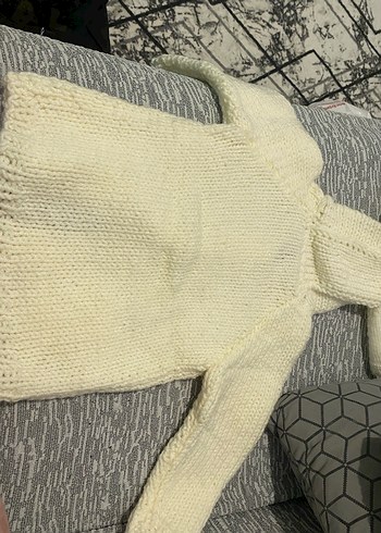 Kız Çocuk Beyaz Örgü Bohem Hırka - Görsel 2