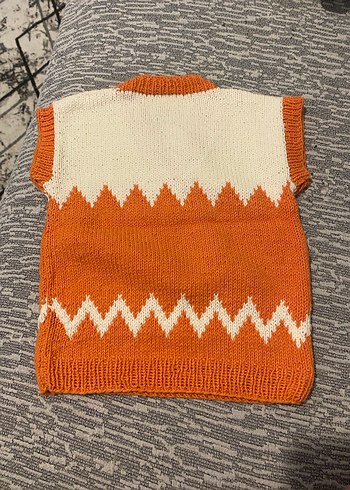 Bohem Nakışlı V Yaka Örgü Süveter - Görsel 2