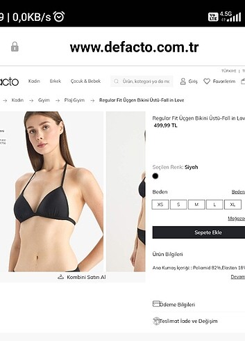 DeFacto Bikini Üstü Siyah - Görsel 5