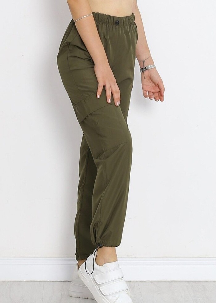 Kargo Cep Paraşüt Kumaş Pantolon Haki - Görsel 4