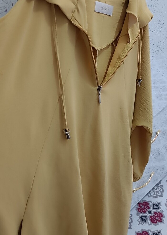 SETRMS Kapüşonlu Sarı Tunik - Görsel 5