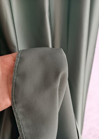 Yeşil İşlemeli Uzun Kollu Abiye Elbise - Görsel 9