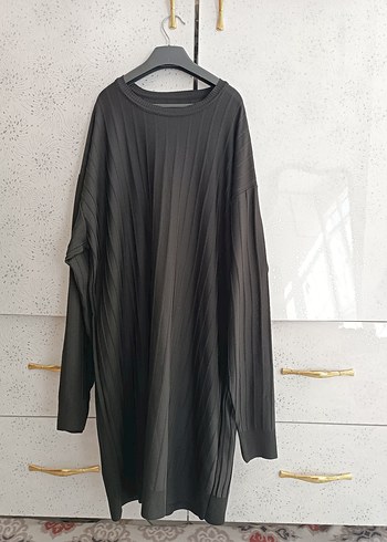 Bershka Kadın Siyah Pilili Bisiklet Yaka Triko