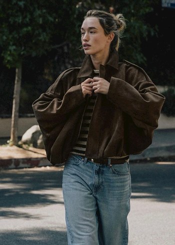 zara orijinal süet bomber ceket