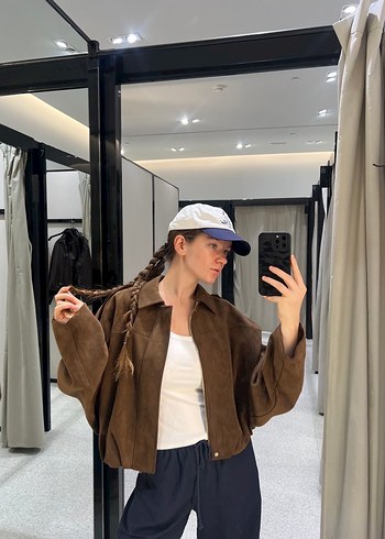 m Beden zara orijinal süet bomber ceket