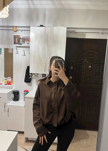 m Beden kahverengi Renk zara orijinal süet bomber ceket