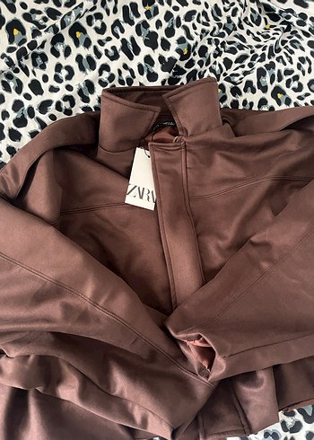 zara etiketli süet bomber ceket